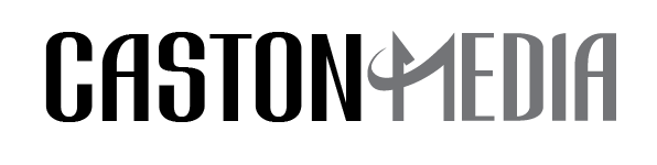 Kokonainen Caston Median logo musta-harmaana